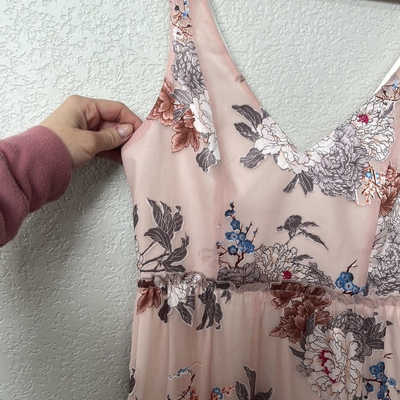 Show Me Your Mumu Dress Floral Tiered Maxi Pink size Small - Picture 6 of 13